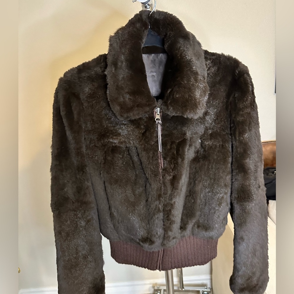 VTG Barney’s New York Co-op fur bomber jacket